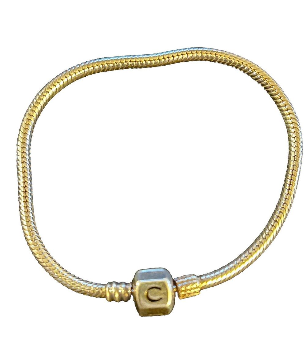 Chamilia Sterling Silver Snap Charm Snake Bracelet Signed CHAM 925 - 13.8g’s